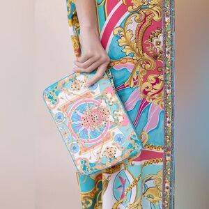 CAMILLA *Sail Away With Me* small canvas clutch pouch travel makeup bag sac